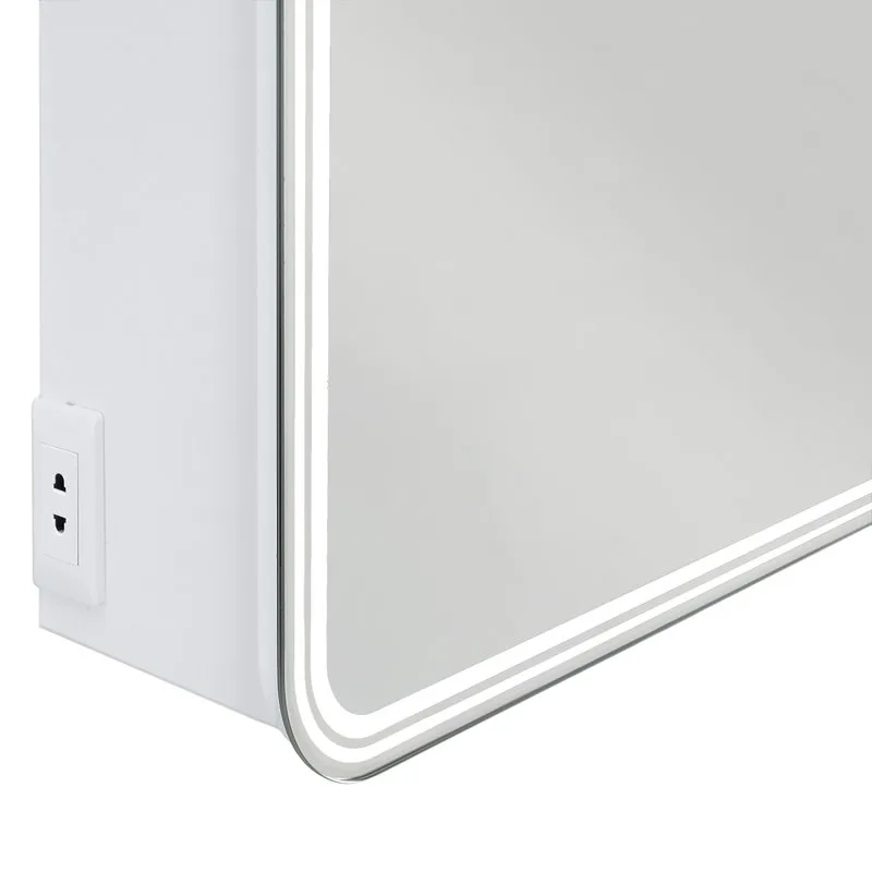 Зеркало-шкаф Art&Max Verona 60х80 L белое, с LED-подсветкой, 6000К Sancos — официальный сайт