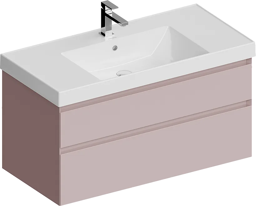Тумба под раковину без столешницы KERAMA MARAZZI Cubo 100 подвесная, мальва матовая Sancos — официальный сайт
