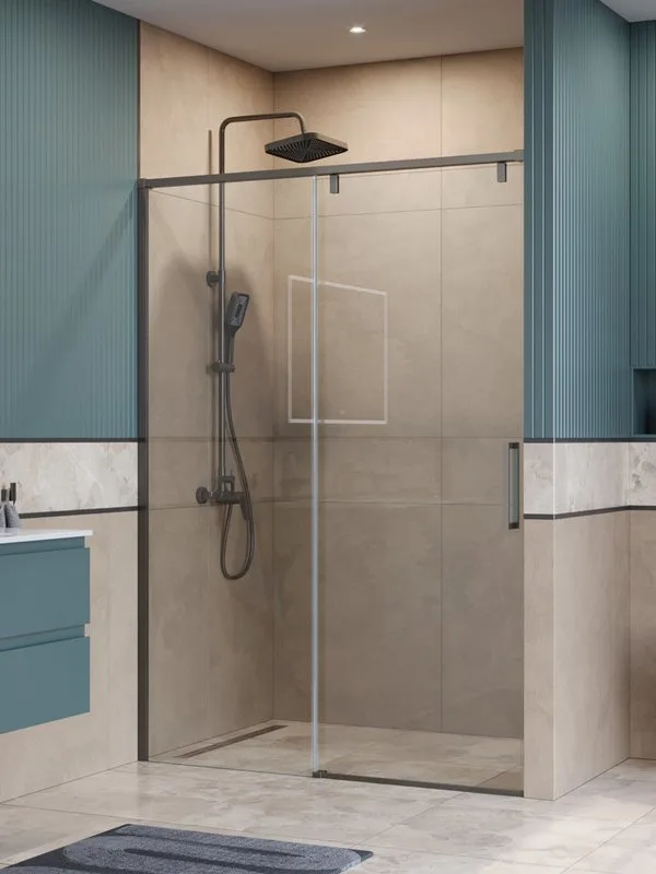 Душевая дверь в нишу BelBagno Soft Close-1 BF-1-140-C-GM профиль оружейная сталь Sancos — официальный сайт