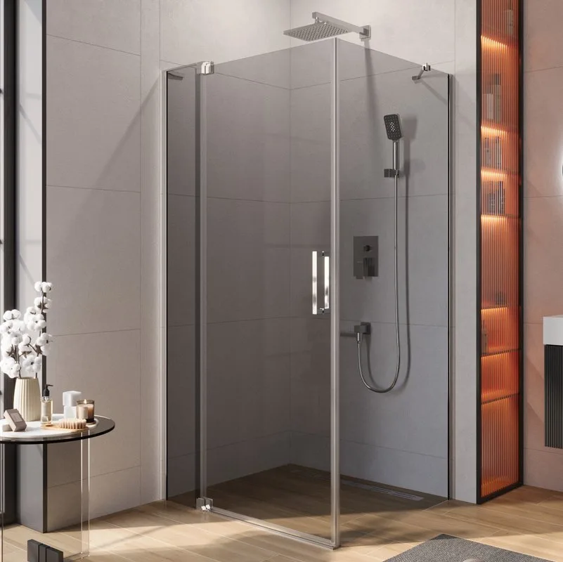Душевой уголок Cezares Slider AH 1 90-90/100 Grigio Cr профиль хром, стекло серое Sancos — официальный сайт