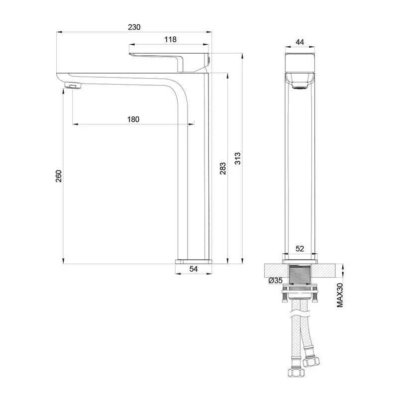 Смеситель для раковины Oliveeka D OL-239003-BN никель матовый Sancos — официальный сайт