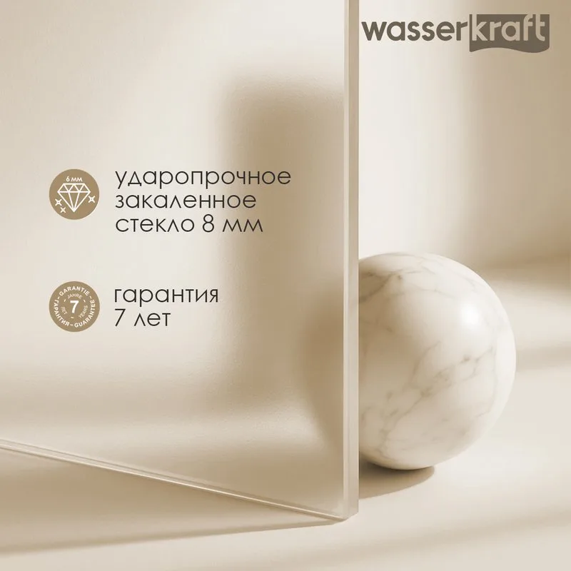 Душевая перегородка Wasserkraft Rur 30W 90 см, профиль хром, стекло прозрачное Sancos — официальный сайт