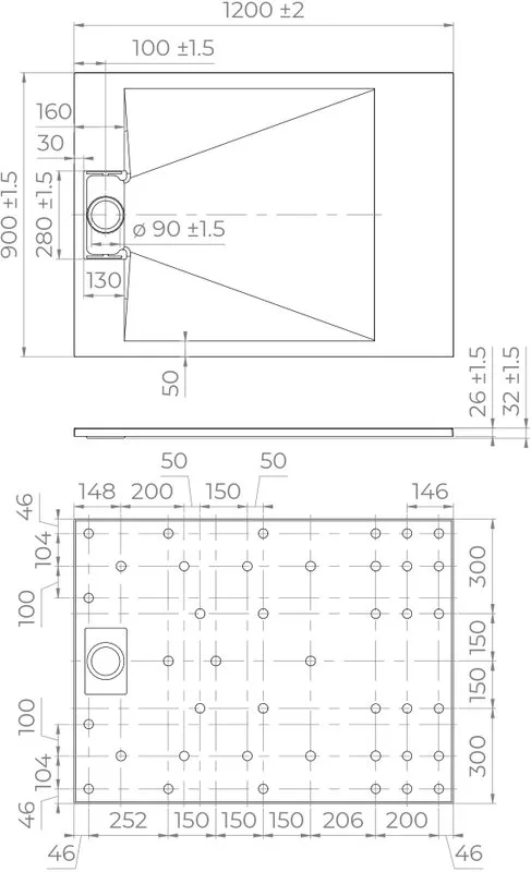 Поддон для душа RGW TUS W 120x90 Sancos — официальный сайт