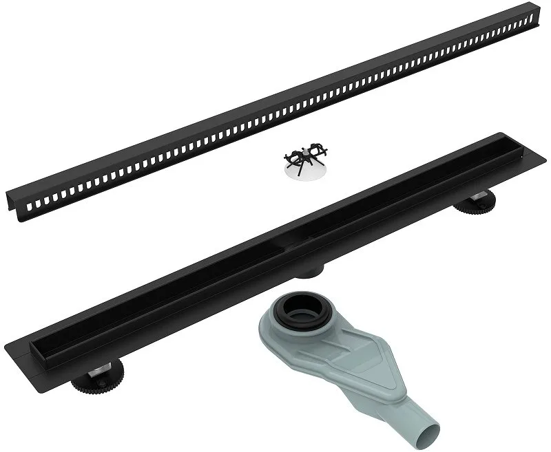 Душевой трап (лоток) Esbano Slim Side, 60 cм, матовый черный Sancos — официальный сайт