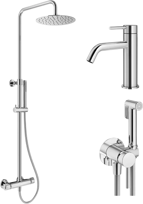 Комплект для ванной Plumberia Selection Ixo KITZXO6302CR53 хром Sancos — официальный сайт