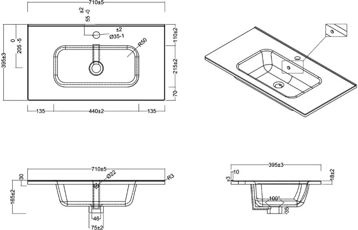 Мебельная раковина BelBagno BB700/390ETL 70 Sancos — официальный сайт