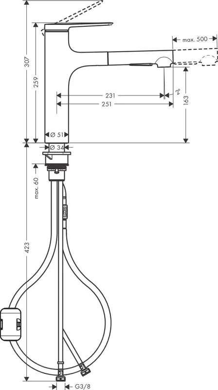 Смеситель для кухни Hansgrohe Zesis M33 74801000 хром Sancos — официальный сайт