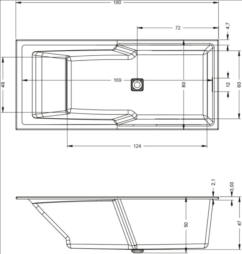 Акриловая ванна Riho Still Shower B103001005 без опоры 180x80 см, встраиваемая, белая Sancos — официальный сайт