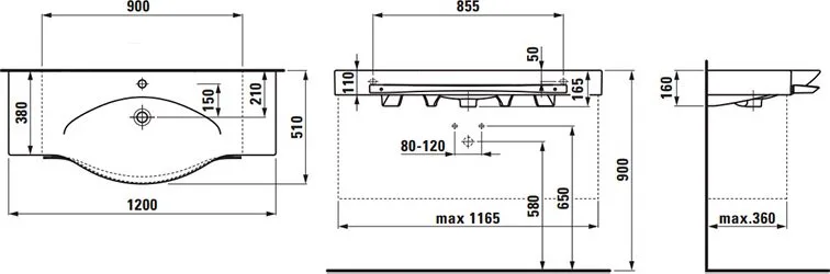 Мебельная раковина Laufen Palace 8.1270.4.000.104.1 с полотенцедержателем Sancos — официальный сайт