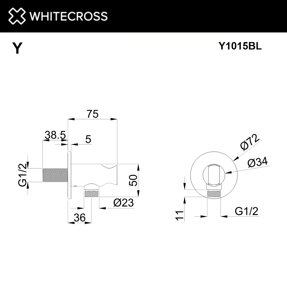 Шланговое подключение WHITECROSS Y Y1015BL, черный матовый Sancos — официальный сайт