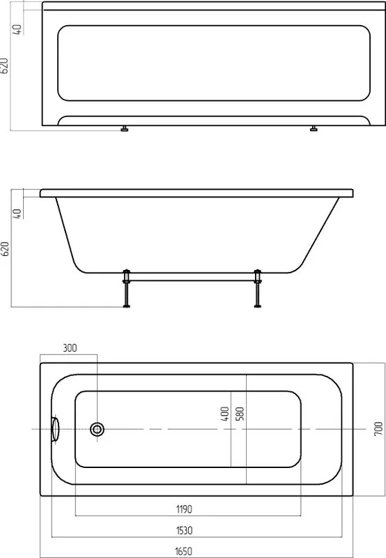 Акриловая ванна AQUATEK Мия MIY165-0000001 без опоры 165x70 см, левая, пристенная, белая Sancos — официальный сайт