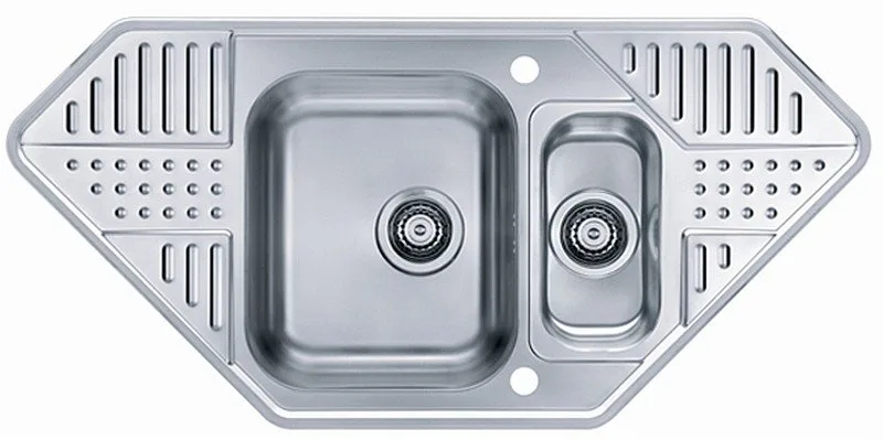 Мойка PIXEL 60 MLEI-90 1090 X 520 1+1/2 угловая в ком. с сифоном 1074346, Sancos — официальный сайт