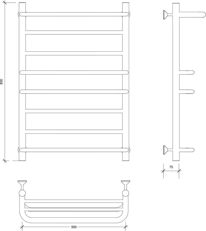 Полотенцесушитель водяной Secado Верона 2 80x50, хром Sancos — официальный сайт