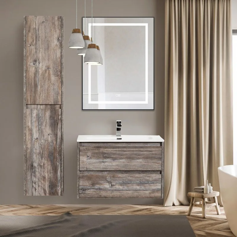 Зеркало BelBagno Kraft SPC-KRAFT-685-885-TCH-WARM-NERO черное, с подогревом Sancos — официальный сайт