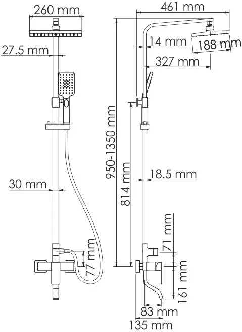 Душевая стойка Wasserkraft A16501 Sancos — официальный сайт