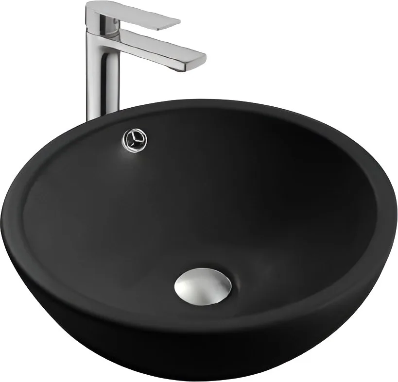 Накладная раковина AQUATEK AQ5354-MB матовая черная Sancos — официальный сайт