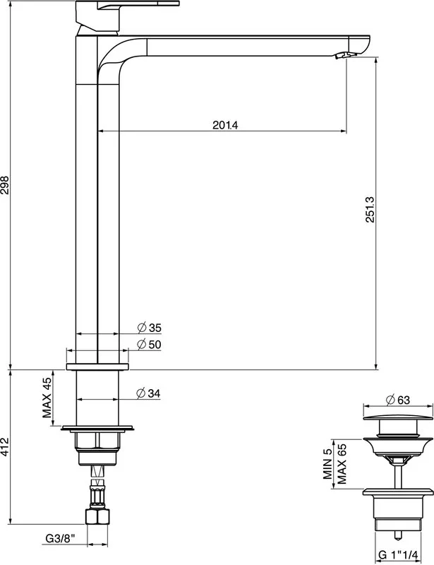 Смеситель для раковины Gattoni H2OMIX 7000 7007070NO черный матовый, с донным клапаном Sancos — официальный сайт