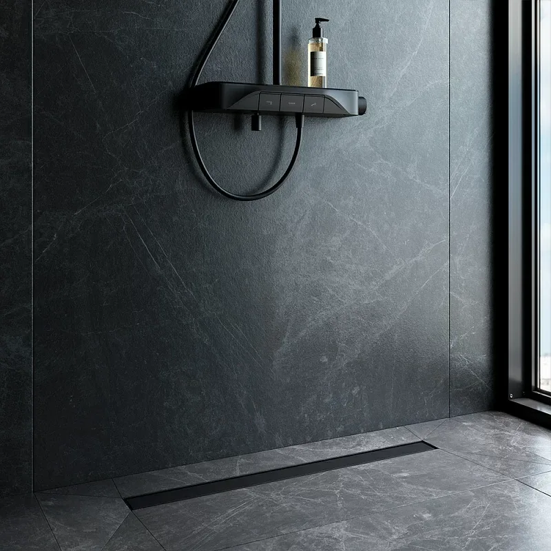 Душевой трап (лоток) AM.PM MasterFlow Tile 80 см, черный матовый Sancos — официальный сайт