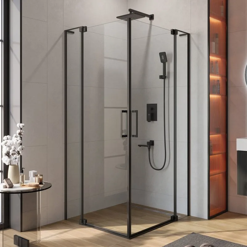 Душевой уголок Cezares Slider A 2 100/110 C Nero профиль черный, стекло прозрачное Sancos — официальный сайт