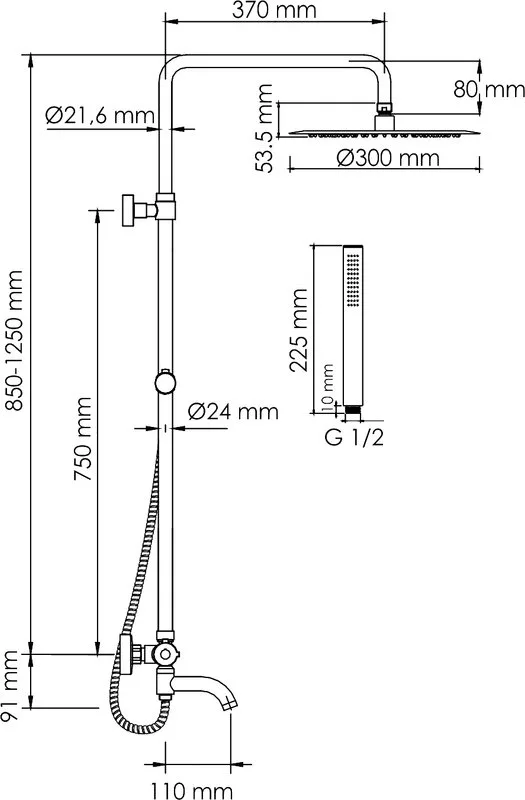 Душевая стойка Wasserkraft Berkel A188.116.137.010.CH Thermo, с термостатом, хром Sancos — официальный сайт