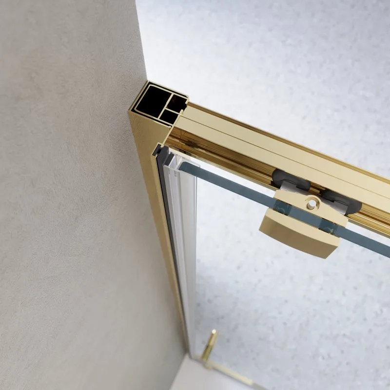 Душевая дверь в нишу BelBagno Luce BF-1-100-C-ORO профиль золото, стекло прозрачное Sancos — официальный сайт
