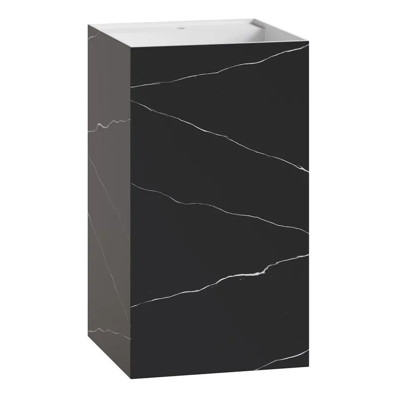 Раковина Boheme Cube 802-NM Corian 48х48х85 Nero marquina, напольная Sancos — официальный сайт