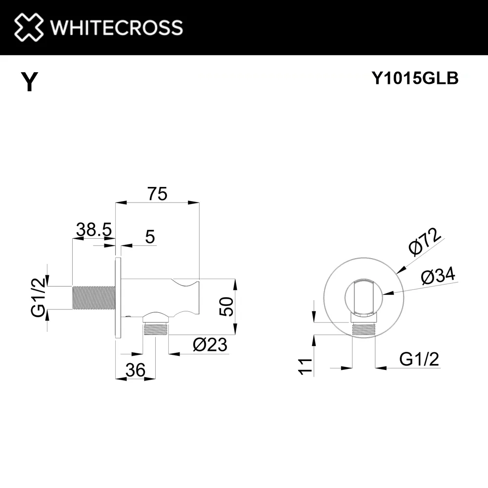 Шланговое подключение WHITECROSS Y Y1015GLB, брашированное золото Sancos — официальный сайт
