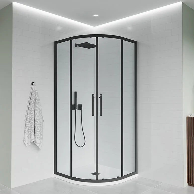 Душевой уголок Veconi Evo 200 B 120х80 см, профиль матовый черный, стекло прозрачное Sancos — официальный сайт