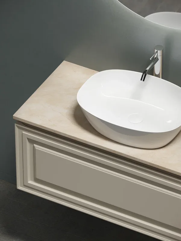 Тумба с раковиной Sancos Very 100 см, beige soft, столешница бежевая, раковина CN5005 Sancos — официальный сайт