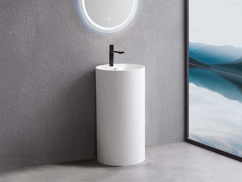 Раковина Uni-Flow Cilindro 1 FS503-450 Gloss White слив в стену Sancos — официальный сайт