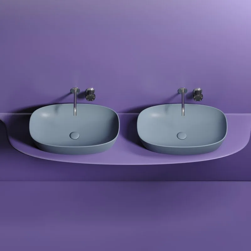 Накладная раковина Ceramicanova Element CN6049MHL серо-голубая матовая Sancos — официальный сайт