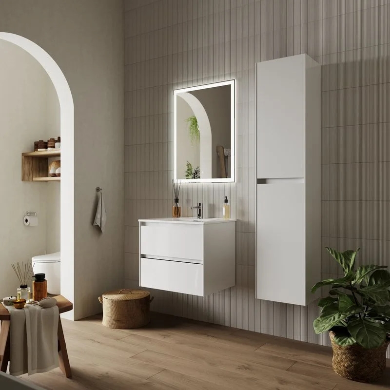 Тумба с раковиной Sancos Cento 60 см белый глянец Sancos — официальный сайт