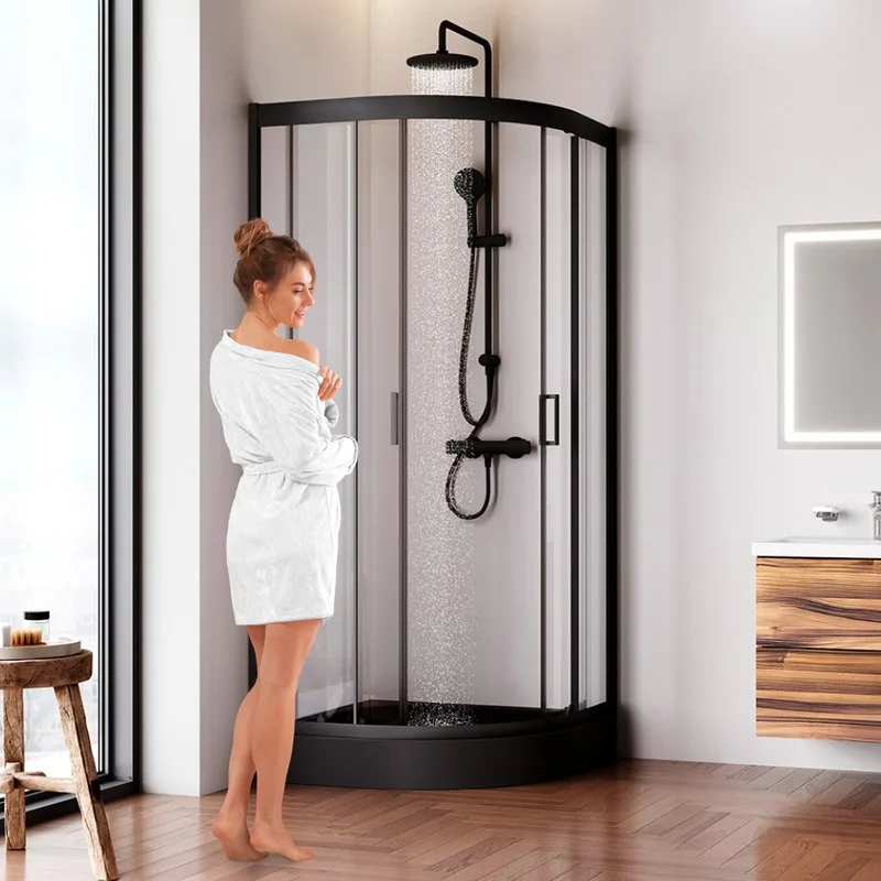 Душевой уголок AM.PM Gem W90G-401-090BT 90x90, профиль черный Sancos — официальный сайт