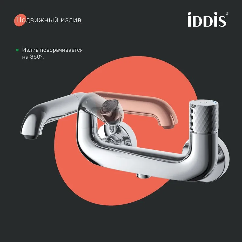 Смеситель для ванны с душем IDDIS Twist TWISBBTi02WA, хром Sancos — официальный сайт