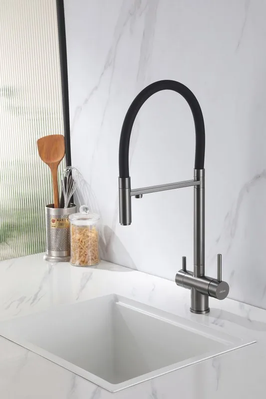 Смеситель для кухни Abber Wasser Kreis AF81141NG, с гибким изливом, никель Sancos — официальный сайт