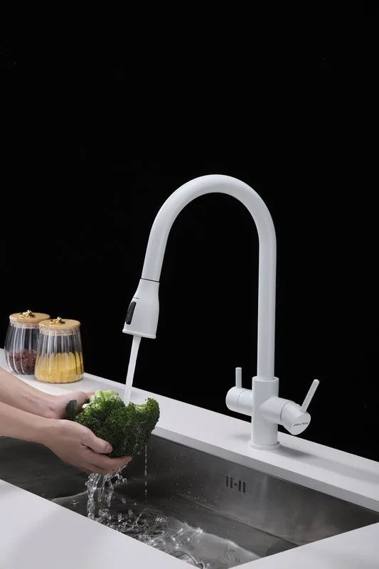 Смеситель для кухни Paulmark Lange La214212-WH, белый матовый Sancos — официальный сайт