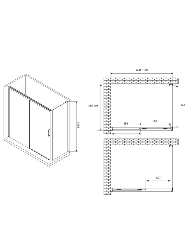 Душевой уголок Abber Komfort AG93130B-S92B 130х90 см, профиль черный, стекло прозрачное Sancos — официальный сайт