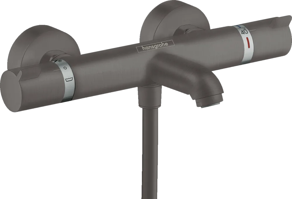 Термостатический смеситель Hansgrohe Ecostat Comfort 13114340, для ванны с душем, шлифованный черный Sancos — официальный сайт