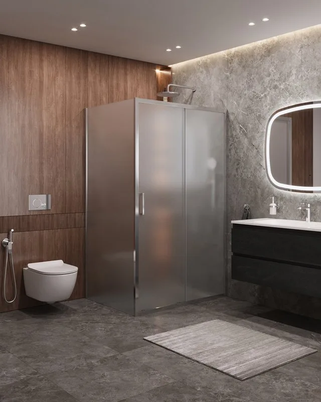 Душевой уголок Cezares Molveno AH 11 120+90 P Cr 120х90 см, профиль хром, стекло рифленое Sancos — официальный сайт
