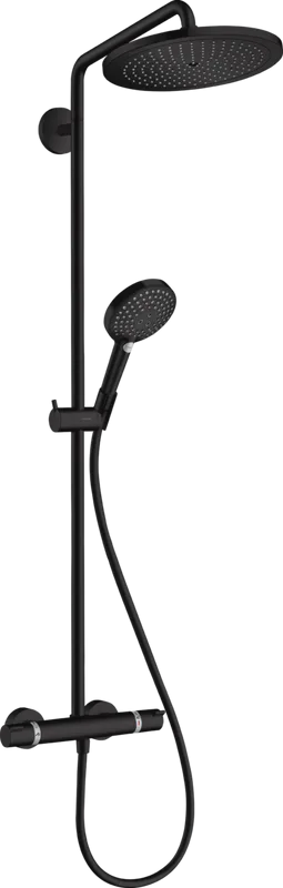 Душевая стойка Hansgrohe Croma Select S 280 1jet 26890670, с термостатом, матовый черный Sancos — официальный сайт