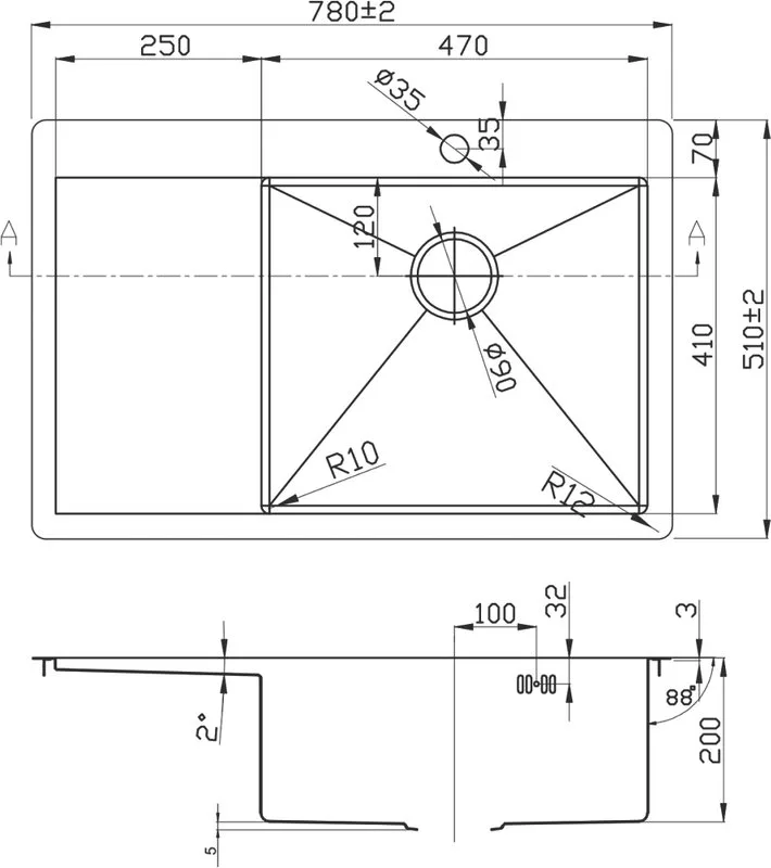 Мойка кухонная Zorg BR/GRAFIT A 7851 R, графит, бронза Sancos — официальный сайт