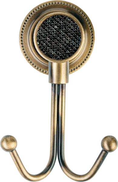 Крючок Boheme Royal Cristal Black Br двойной, бронза
