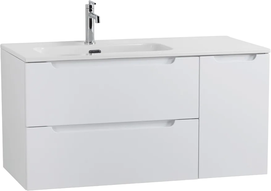 Тумба под раковину без столешницы BelBagno Etna 100 L 2 ящика, дверца, bianco lucido Sancos — официальный сайт