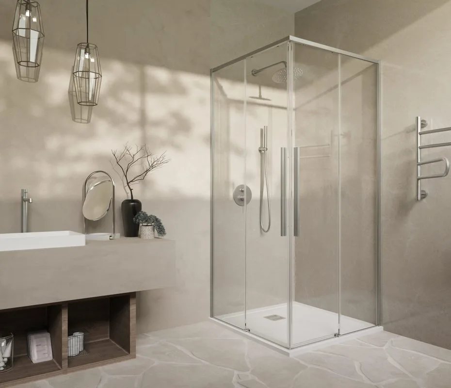 Душевой уголок Vincea Slim-N VSS-4SN8010CLBN 100x80, профиль брашированный никель Sancos — официальный сайт