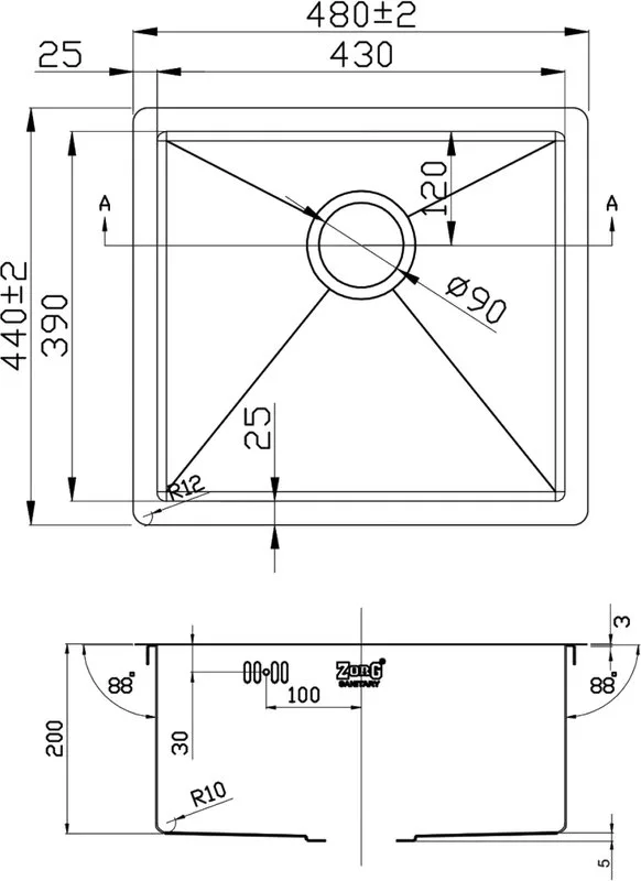 Мойка кухонная Zorg Inox R 4844 Sancos — официальный сайт