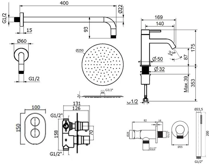 Комплект для ванной Plumberia Selection Ixo KITXOT18CR53 С ВНУТРЕННЕЙ ЧАСТЬЮ, хром Sancos — официальный сайт