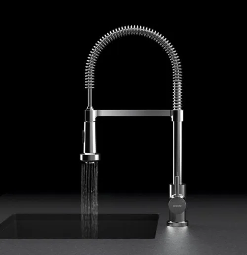 Смеситель для кухни Schock Karpo-D выдвижной излив, хром Sancos — официальный сайт