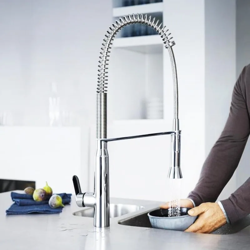 Смеситель для кухни Grohe K7 31379000 с гибким изливом Sancos — официальный сайт