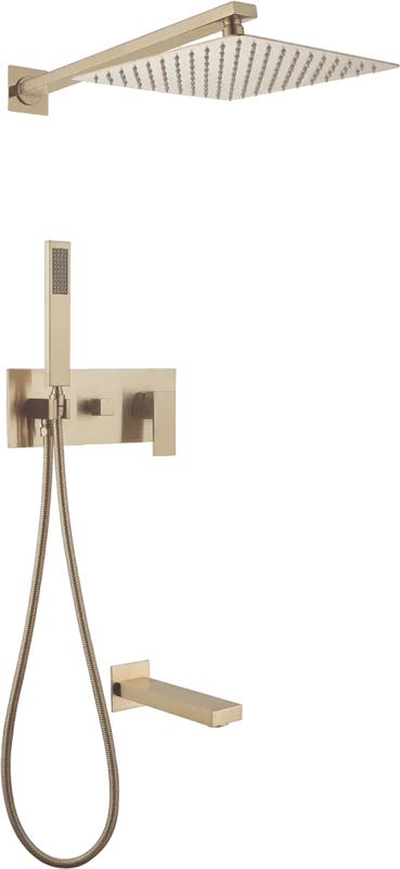 Душевой комплект Abber Daheim AF8217G, С ВНУТРЕННЕЙ ЧАСТЬЮ, золотой матовый Sancos — официальный сайт