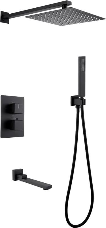Душевой комплект Abber Daheim AF8250B, С ВНУТРЕННЕЙ ЧАСТЬЮ, черный матовый Sancos — официальный сайт